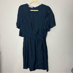 Stefanel Dress Romper Short Sleeve Wrap Blue Size 10 290